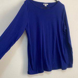 Rockmans - Long Sleeve Dark Blue Top - Size Xl